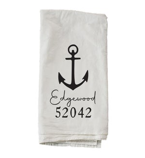 Personalized City And State Anchor Towel